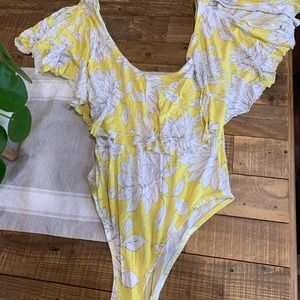 Yellow Flower Flutter Bodysuit